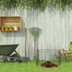 Kompostbehållarset, Metall, 70x90x90 cm, Svart