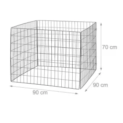 Kompostbehållarset, Metall, 70x90x90 cm, Svart