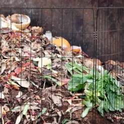 Kompostbehållarset, Stål, 70x90x90 cm, Svart