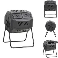 Komposterare - Living Kompostlåda för trädgården svart 73x64x95 cm 160 L