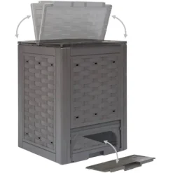 Komposterare - Living Trädgårdskompost 2 st brun 60x60x83 cm 600 L plastrotting