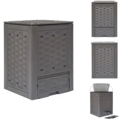 Komposterare - Living Trädgårdskompost brun 60x60x83 cm 300 L plastrotting