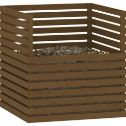 Kompostlåda honungsbrun 100x100x102 cm massiv furu