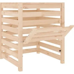 Kompostlåda i massiv furu - Hög kapacitet med lufthål | Storlek: 63,5x63,5x77,5 cm
