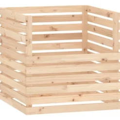 Kompostlåda i massiv furu - Hög kapacitet för trädgårdsavfall | Storlek: 80x80x78 cm