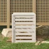 Kompostlåda i massivt furuträ - Trädgårdskompost | Storlek: 63,5x63,5x77,5 cm | Färg: Vit
