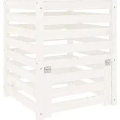 Kompostlåda vit 63,5x63,5x77,5 cm massiv furu