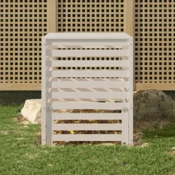 Kompostlåda vit 82,5x82,5x99,5 cm massiv furu