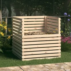 Kompostlåda 100x100x102 cm massiv furu