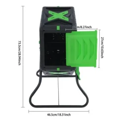 Komposttumlare, 70L kapacitet, 360° rotation,armégrön