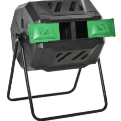 Komposttunna - Trädgårdskompost - 30 L Kapacitet - Metall - Rund - Chokladbrun