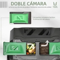 Komposttunna - Trädgårdskompost - 30 L Kapacitet - Metall - Rund - Chokladbrun