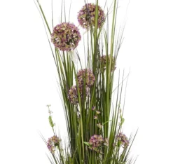 Konstgjord blomma I TRÄDGÅRD H120cm, lila allium, gräs med kruka
