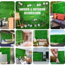 Konstgjord buxbompanel, 25x25x4 cm, grön, PE-material