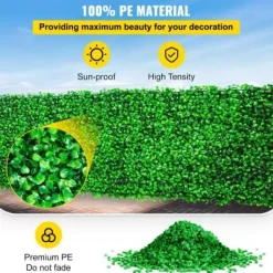 Konstgjord buxbompanel, 25x25x4 cm, grön, PE-material