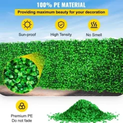 Konstgjord buxbompanel, 25x25x4 cm, Grön, PE-material