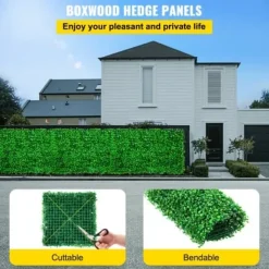 Konstgjord buxbompanel, 25x25x4 cm, Grön, PE-material