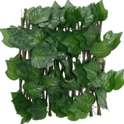 Konstgjord druvblads spalyé – Expanderbar väggdekoration | Färg: Grön | Storlek: 180x20 cm