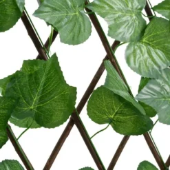 Konstgjord druvblads spalyé – Expanderbar väggdekoration | Färg: Grön | Storlek: 180x20 cm