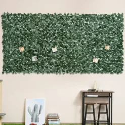 Konstgjord häck 300x150 cm, mörkgrön, insynsskydd för trädgård & balkong