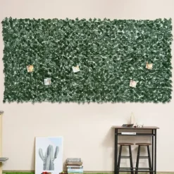 Konstgjord häck 300x150 cm, mörkgrön, insynsskydd för trädgård & balkong