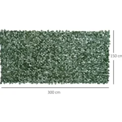Konstgjord häck 300x150 cm, mörkgrön, insynsskydd för trädgård & balkong