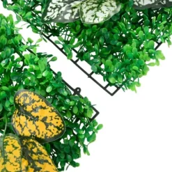 Konstgjord växtvägg 24 st - Insynsskydd för trädgård | Färg: Grön | Storlek: 40x60 cm