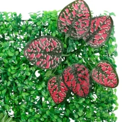 Konstgjord växtvägg 24 st - Insynsskydd för trädgård | Färg: Grön | Storlek: 40x60 cm