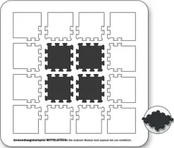 Konstgräs gummiplatta 30mm - Puzzle System mittpunkt