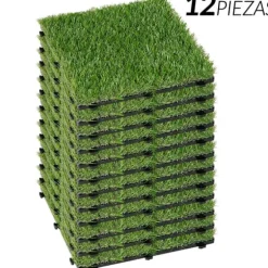 Konstgräsmatta, Hållbart Material, Mångsidig Användning,12 bitar ++ billigt