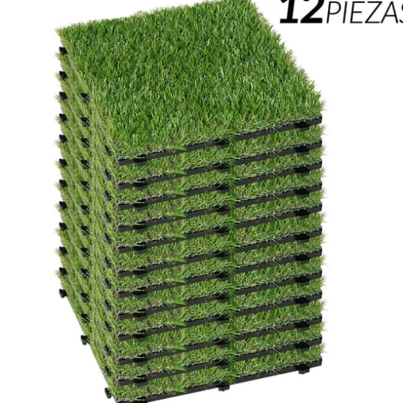 Konstgräsmatta, Hållbart Material, Mångsidig Användning,12 bitar ++ billigt