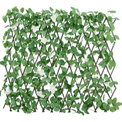 Konstväxt murgröna till väggdekoration - Expanderbar Spaljé | Färg: Grön | Storlek: 186x30 cm