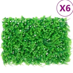Konstväxt ormbunke växtvägg 6 st - Insynsskydd för trädgård | Färg: Grön | Storlek: 40x60 cm