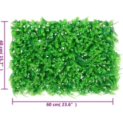 Konstväxt ormbunke växtvägg 6 st - Insynsskydd för trädgård | Färg: Grön | Storlek: 40x60 cm