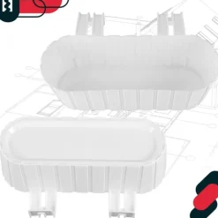 KOTARBAU® Balkonglåda Blomkruka för räcke Oval Rustik Vit 400 MM Set om 6