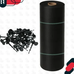 KOTARBAU® Ogrässkyddande Trädgårdstextil Universal För Ogräs Svart Rulle 110 G/M2 0,6 X 100 M + Pinnar