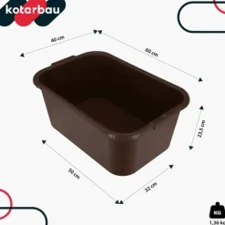 KOTARBAU® Rektangulär trädgårdscontainer Murbrukscontainer 45 l brun 3-pack