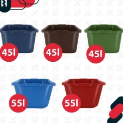 KOTARBAU® Rektangulär trädgårdscontainer Murbrukscontainer 45 l brun 3-pack