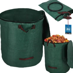 KOTARBAU® Rund hopfällbar trädgårdskorg för löv och gräs med dragkedja 272 l