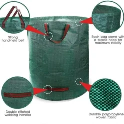 Kraftig trädgårdsväska med handtag för utomhusbruk, lövavfall, växter, gräs, för trädgård, gräsmatta, uteplats,[745]