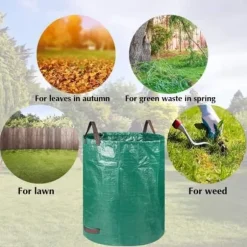 Kraftig trädgårdsväska med handtag för utomhusbruk, lövavfall, växter, gräs, för trädgård, gräsmatta, uteplats,[745]
