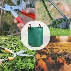 Kraftig trädgårdsväska med handtag för utomhusbruk, lövavfall, växter, gräs, för trädgård, gräsmatta, uteplats,[745]