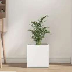 Krukor & odlingslådor - Living Odlingslåda vit 40x40x40 cm konstruerat trä