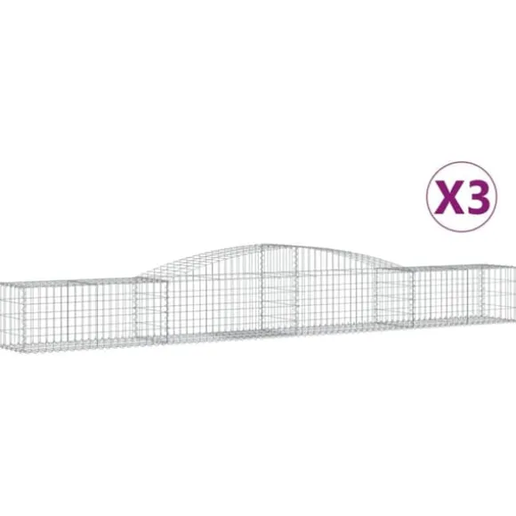 Krukor & odlingslådor - Living Gabioner bågformade 3 st 400x50x40/60 cm galvaniserat järn