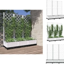 Krukor & odlingslådor - Living Odlingslåda med spaljé vit 120x40x121,5 cm PP