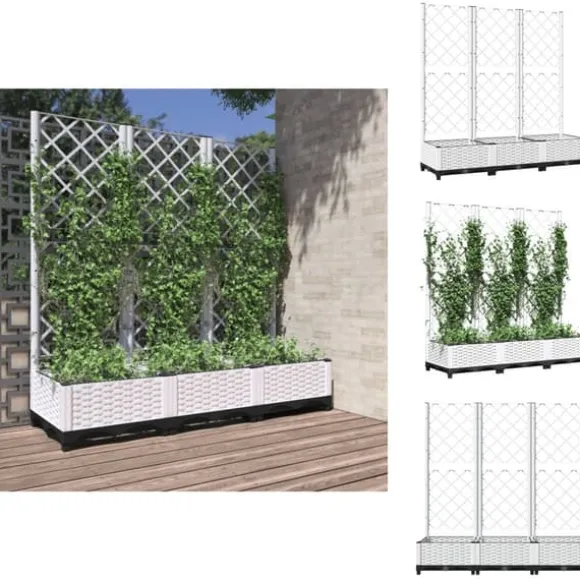 Krukor & odlingslådor - Living Odlingslåda med spaljé vit 120x40x121,5 cm PP