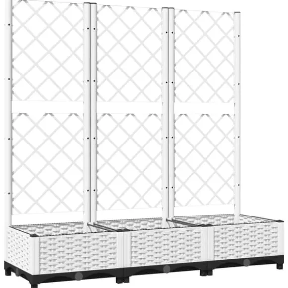 Krukor & odlingslådor - Living Odlingslåda med spaljé vit 120x40x121,5 cm PP