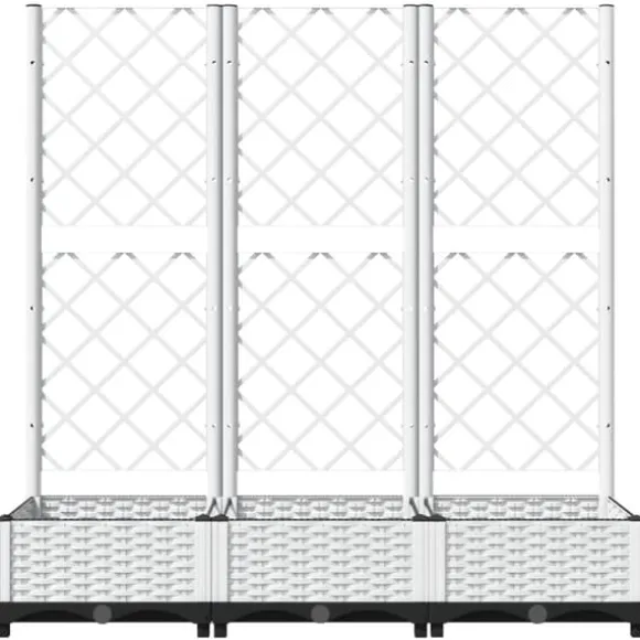 Krukor & odlingslådor - Living Odlingslåda med spaljé vit 120x40x121,5 cm PP