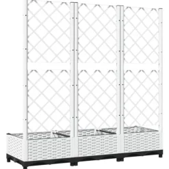 Krukor & odlingslådor - Living Odlingslåda med spaljé vit 120x40x121,5 cm PP