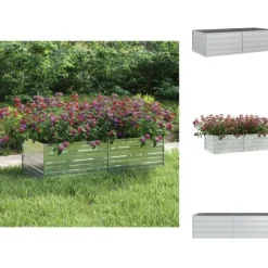 Krukor & odlingslådor - Living Odlingslåda upphöjd galvaniserat stål 160x80x45 cm silver